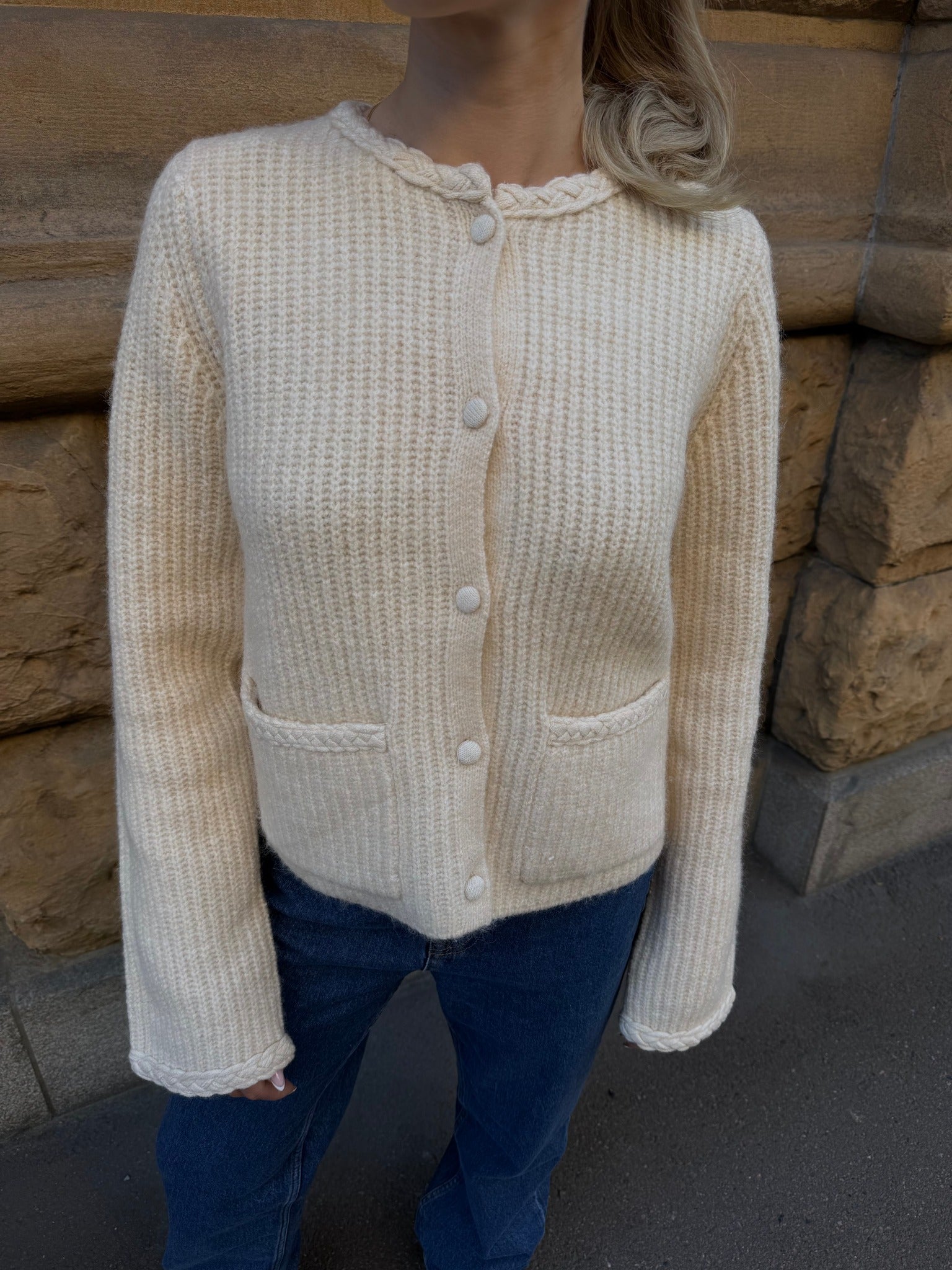 YASEMILIE Knit Cardigan - Sandshell